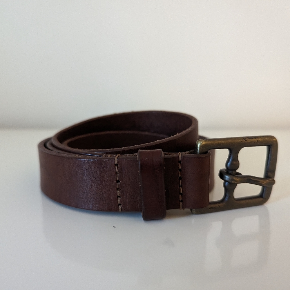 JCrew men's women's unisex 1" wide belt brown leather size 36